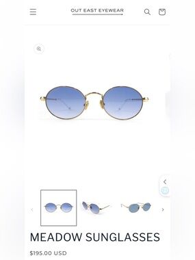 Out East The Meadow Sunglasses in Blue & Gold polarized Lenses